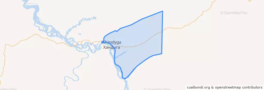 Mapa de ubicacion de городское поселение Хандыга.