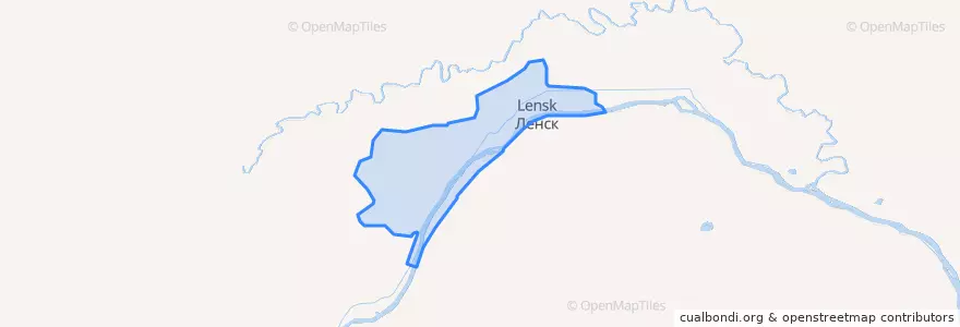 Mapa de ubicacion de городское поселение Ленск.