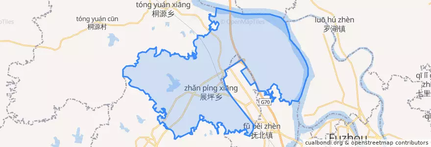 Mapa de ubicacion de 展坪乡.