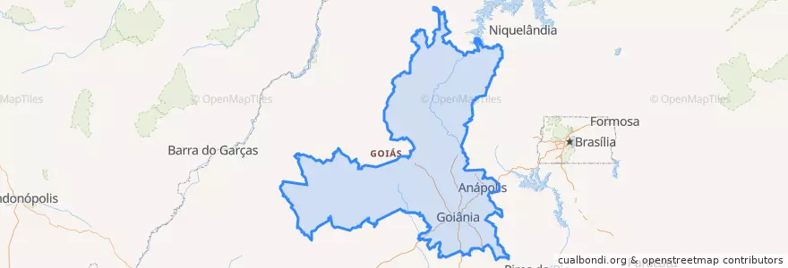 Mapa de ubicacion de Região Geográfica Intermediária de Goiânia.