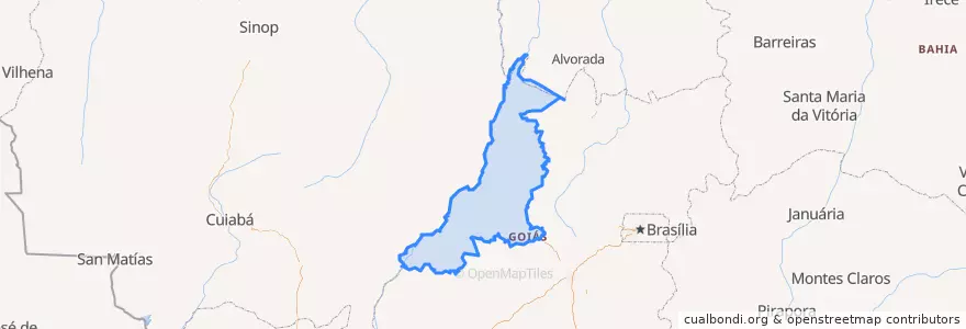 Mapa de ubicacion de Região Geográfica Intermediária de São Luís de Montes Belos-Iporá.