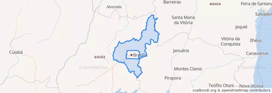 Mapa de ubicacion de Região Geográfica Intermediária de Luziânia-Águas Lindas de Goiás.