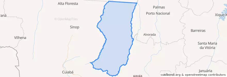 Mapa de ubicacion de Região Geográfica Intermediária de Barra do Garças.