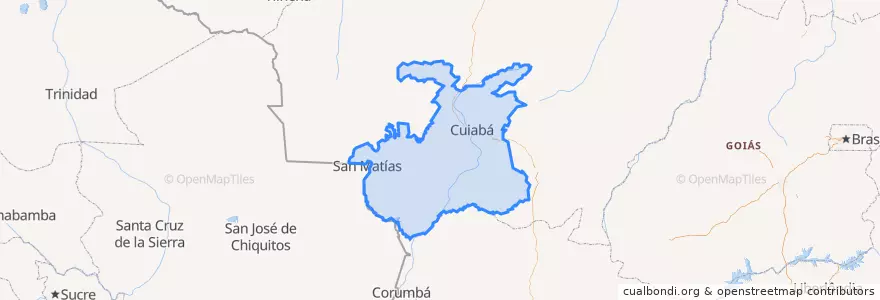 Mapa de ubicacion de Região Geográfica Intermediária de Cuiabá.