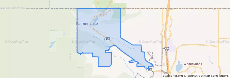 Mapa de ubicacion de Palmer Lake.