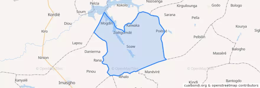 Mapa de ubicacion de Soaw.