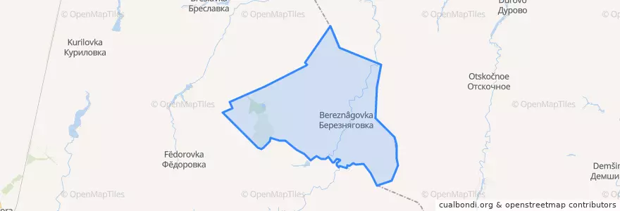 Mapa de ubicacion de Березняговский сельсовет.