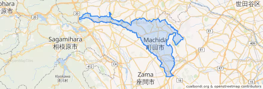 Mapa de ubicacion de 町田市.