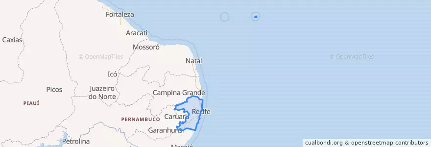 Mapa de ubicacion de Região Geográfica Intermediária do Recife.