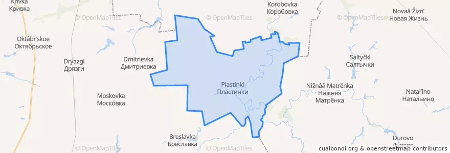 Mapa de ubicacion de Пластинский сельсовет.