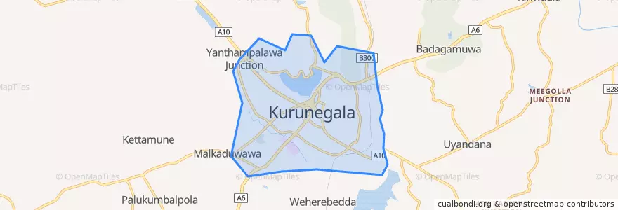 Mapa de ubicacion de Kurunegala M.C. Limit.