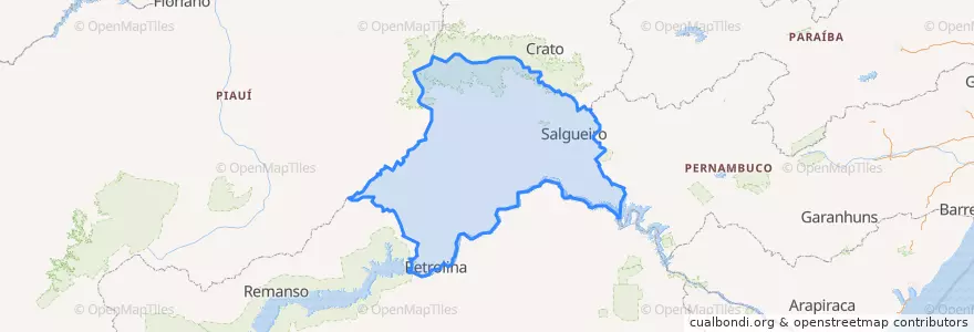 Mapa de ubicacion de Região Geográfica Intermediária de Petrolina.