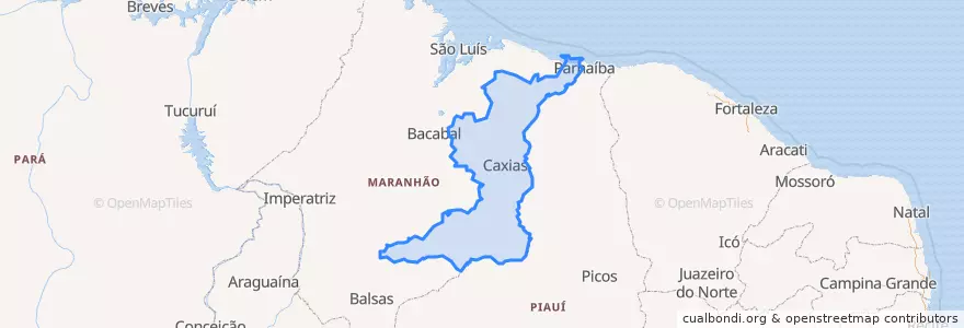 Mapa de ubicacion de Região Geográfica Intermediária de Caxias.