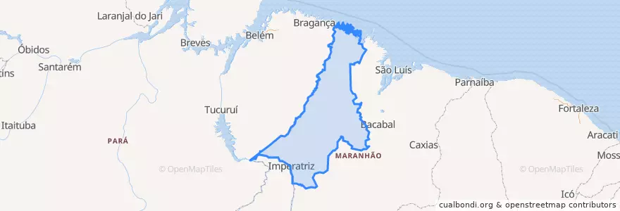 Mapa de ubicacion de Região Geográfica Intermediária de Santa Inês-Bacabal.