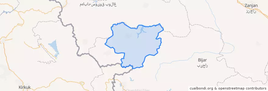 Mapa de ubicacion de شهرستان سقز.