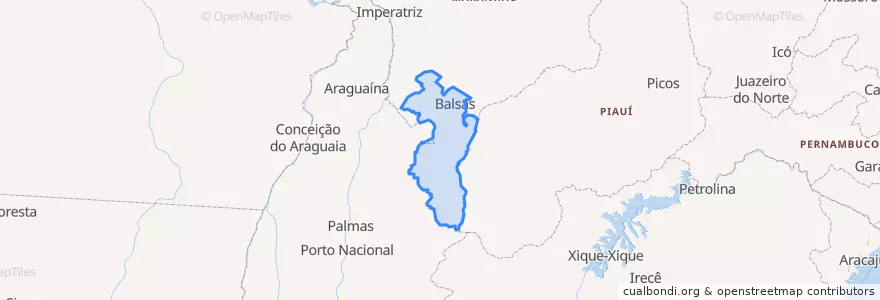 Mapa de ubicacion de Microrregião Gerais das Balsas.