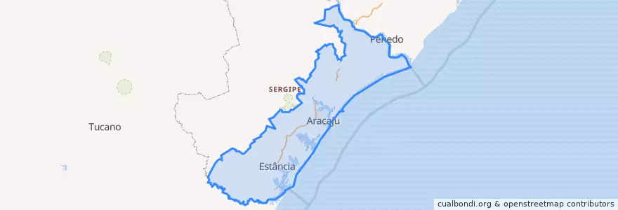 Mapa de ubicacion de Região Geográfica Intermediária de Aracaju.