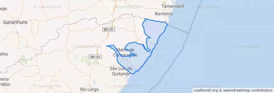 Mapa de ubicacion de Microrregião do Litoral Norte Alagoano.