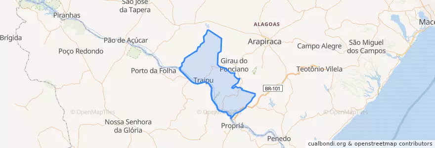Mapa de ubicacion de Microrregião de Traipú.