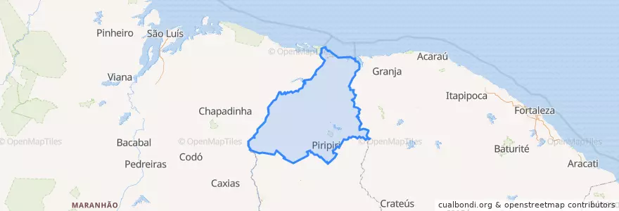 Mapa de ubicacion de Região Geográfica Intermediária de Parnaíba.