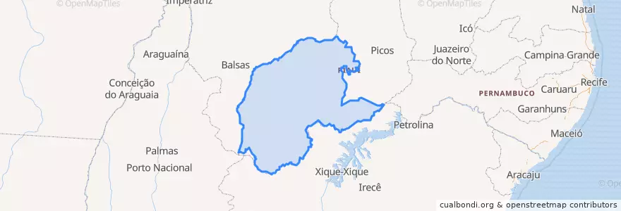 Mapa de ubicacion de Região Geográfica Intermediária de São Raimundo Nonato.