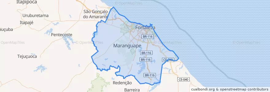Mapa de ubicacion de Região Geográfica Intermediária de Fortaleza.