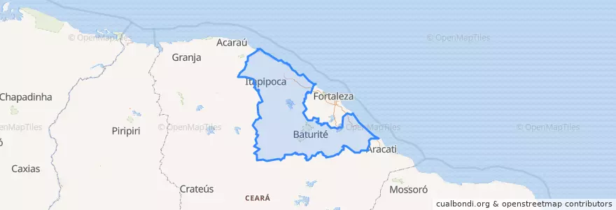 Mapa de ubicacion de Região Geográfica Intermediária de Crateús.