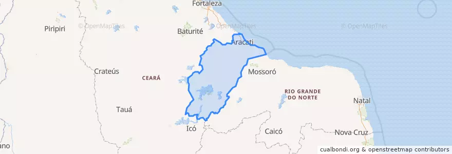 Mapa de ubicacion de Região Geográfica Intermediária de Iguatu.