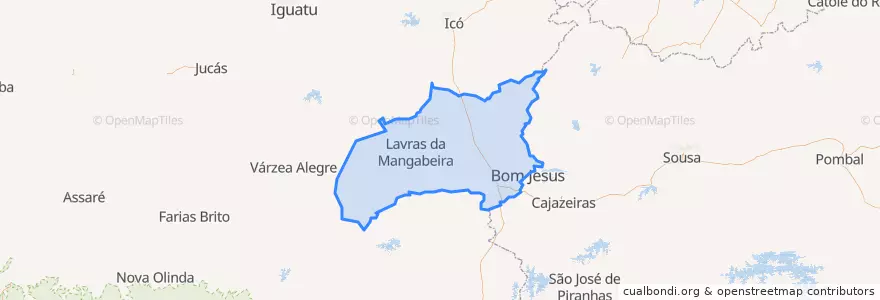 Mapa de ubicacion de Microrregião de Lavras da Mangabeira.