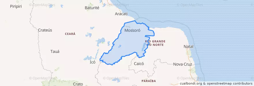 Mapa de ubicacion de Região Geográfica Intermediária de Mossoró.