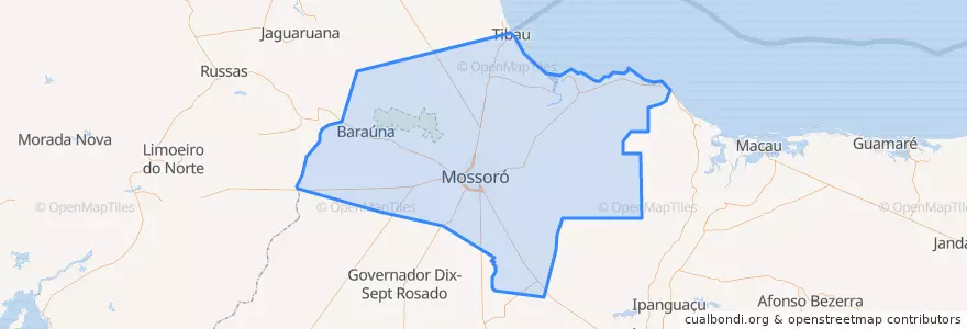 Mapa de ubicacion de Microrregião de Mossoró.
