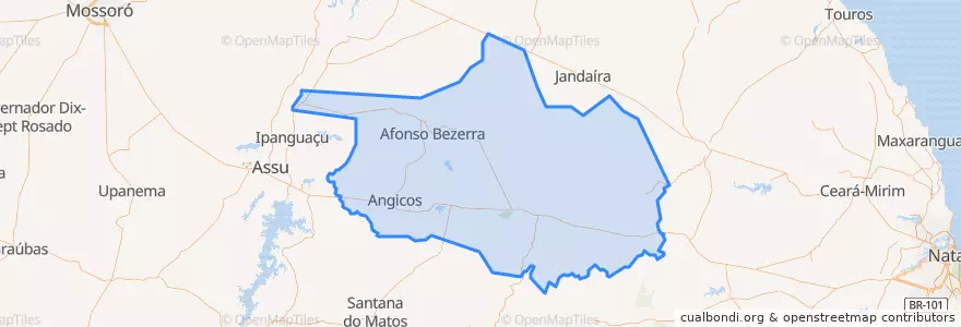 Mapa de ubicacion de Microrregião de Angicos.