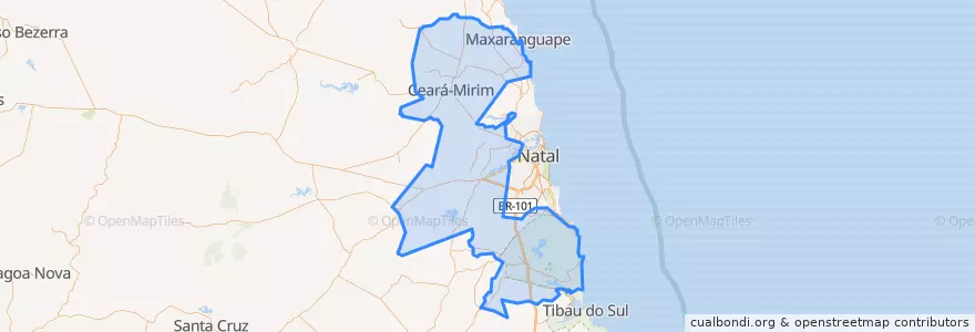 Mapa de ubicacion de Microrregião de Macaíba.
