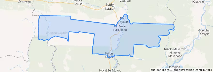 Mapa de ubicacion de Паньковское сельское поселение.