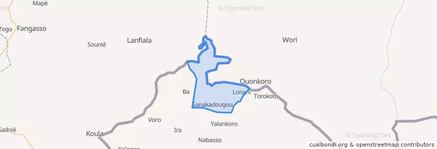 Mapa de ubicacion de Kombori.