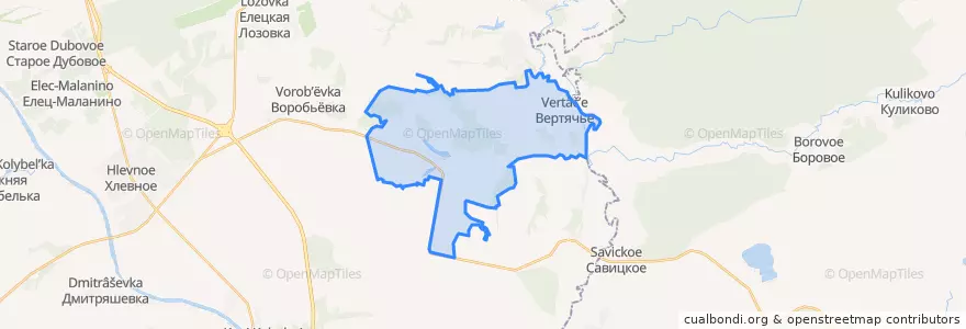 Mapa de ubicacion de Ворон-Лозовский сельсовет.