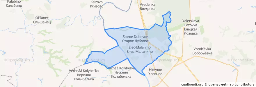 Mapa de ubicacion de Елец-Маланинский сельсовет.
