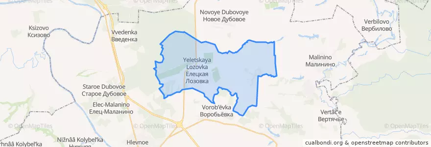Mapa de ubicacion de Елецко-Лозовский сельсовет.