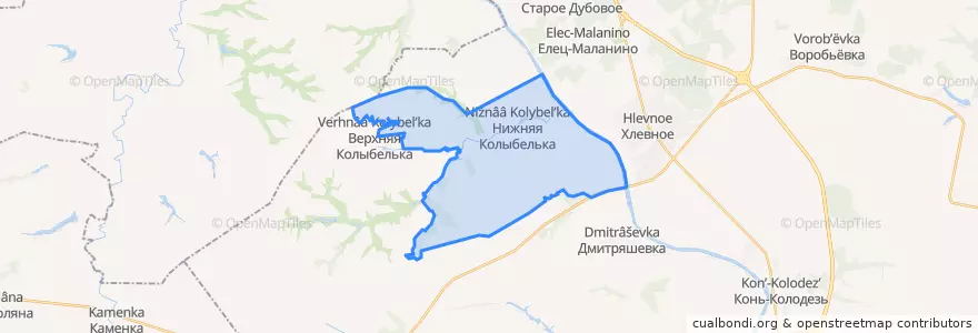 Mapa de ubicacion de Нижне-Колыбельский сельсовет.