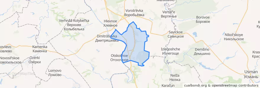 Mapa de ubicacion de Конь-Колодезский сельсовет.