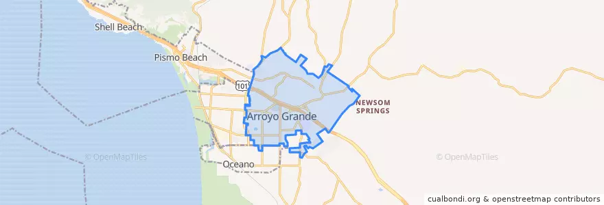 Mapa de ubicacion de Arroyo Grande.