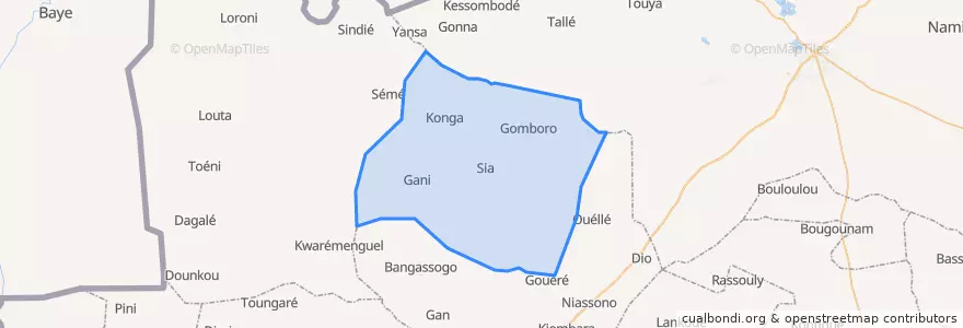 Mapa de ubicacion de Gomboro.