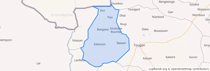 Mapa de ubicacion de Kassoum.