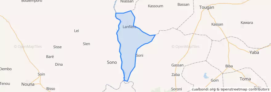 Mapa de ubicacion de Lanfièra.