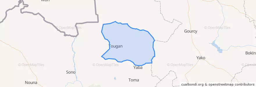 Mapa de ubicacion de Tougan.