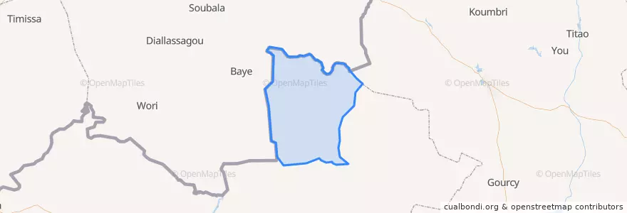 Mapa de ubicacion de Toéni.