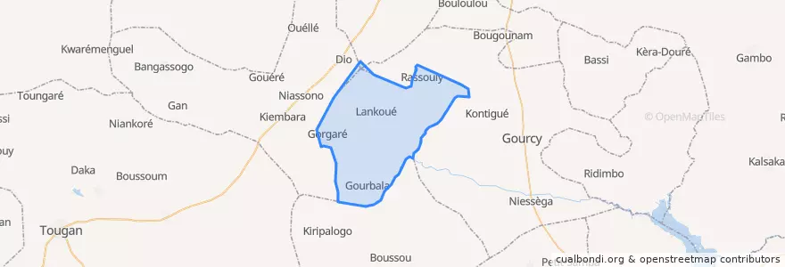 Mapa de ubicacion de Lankoué.