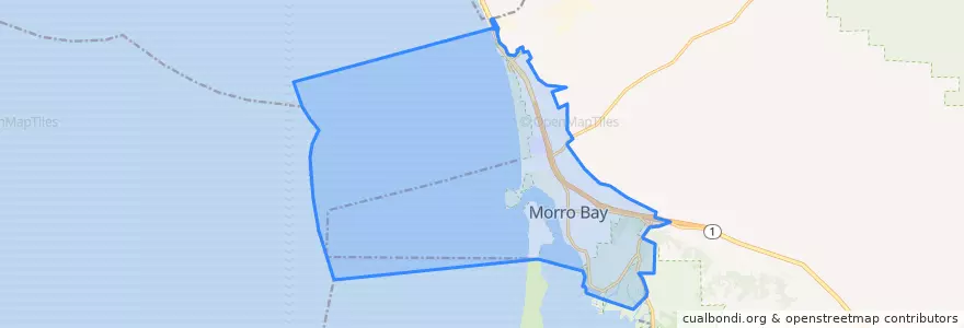 Mapa de ubicacion de Morro Bay.