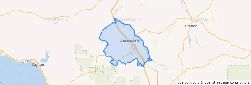Mapa de ubicacion de أتاساديرو، سان لويس أوبيسبو، كاليفورنيا.