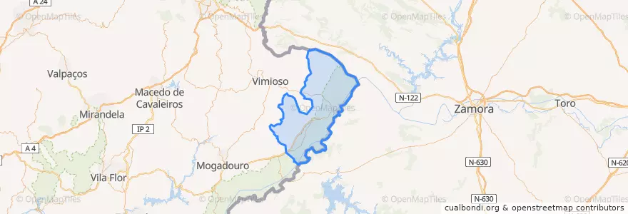 Mapa de ubicacion de Miranda do Douro.